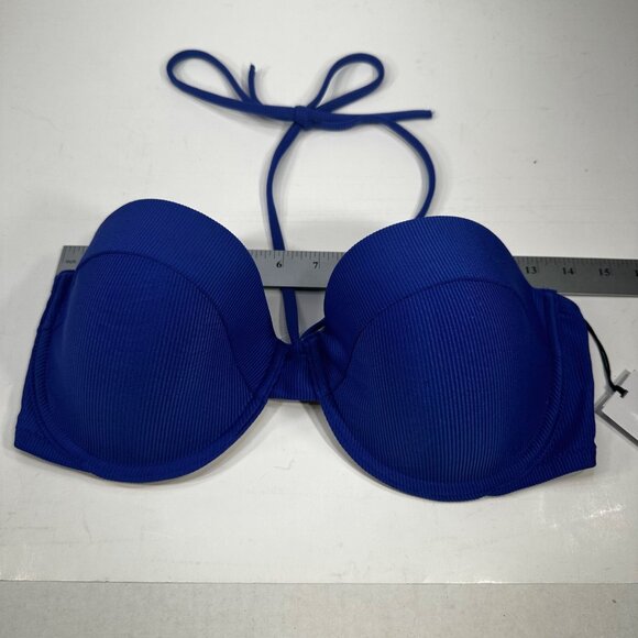 Shade And Shore Women's Sz 36D Swim Bikini Top Lightly Lined Under Wire Blue New - Picture 9 of 14